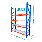 2.7m x 0.9m x 0.6m Heavy Duty Welded Steel Shelving
