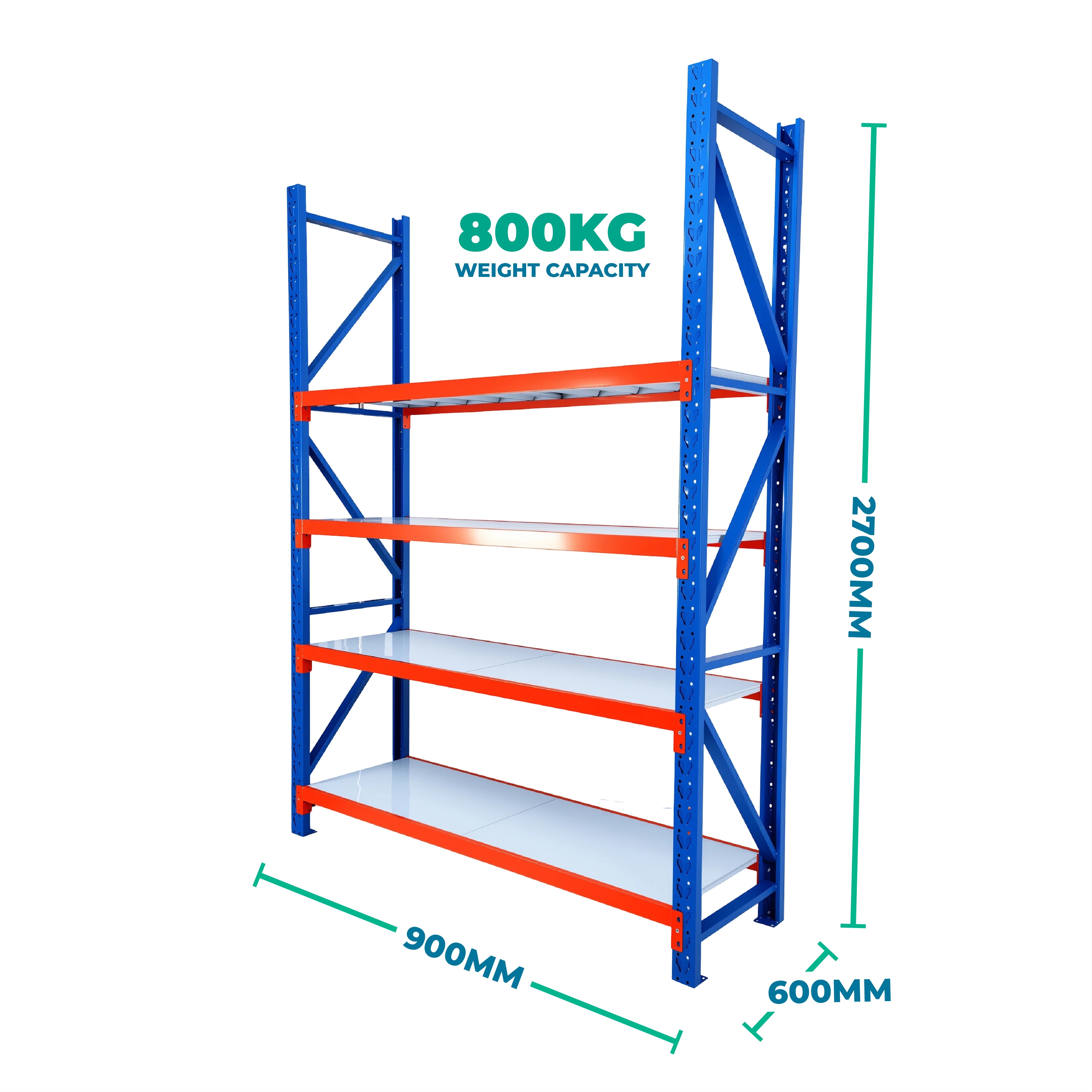 2.7m x 0.9m x 0.6m Heavy Duty Welded Steel Shelving