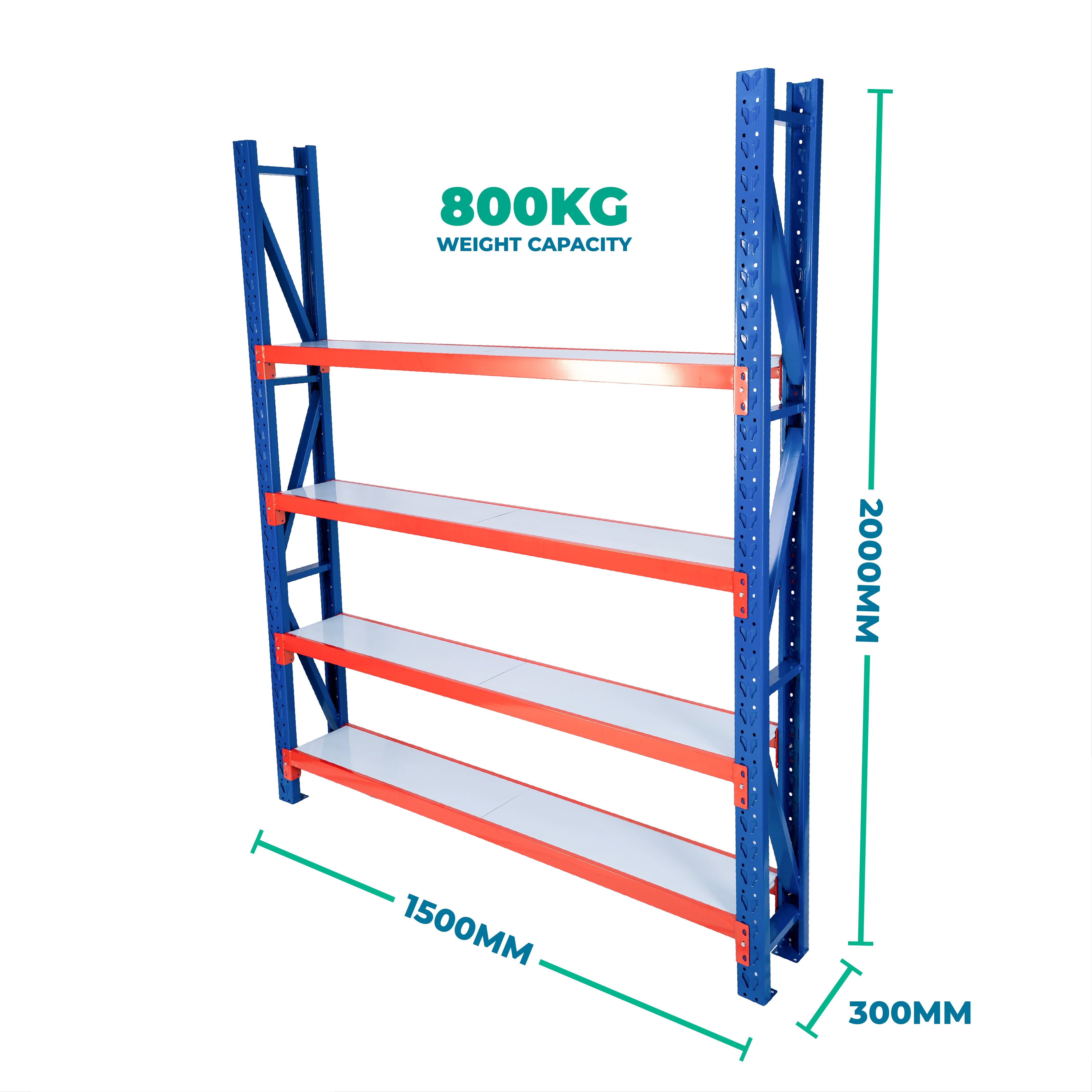 2.0m x 1.5m x 0.3m Heavy Duty Welded Steel Shelving