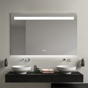 Rectangular LED Bathroom Mirror 75cm x 120cm Frameless Frosted Frontlit Top Strip