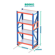2.0m x 1.2m x 0.6m Heavy Duty Welded Steel Mobile storage Shelving