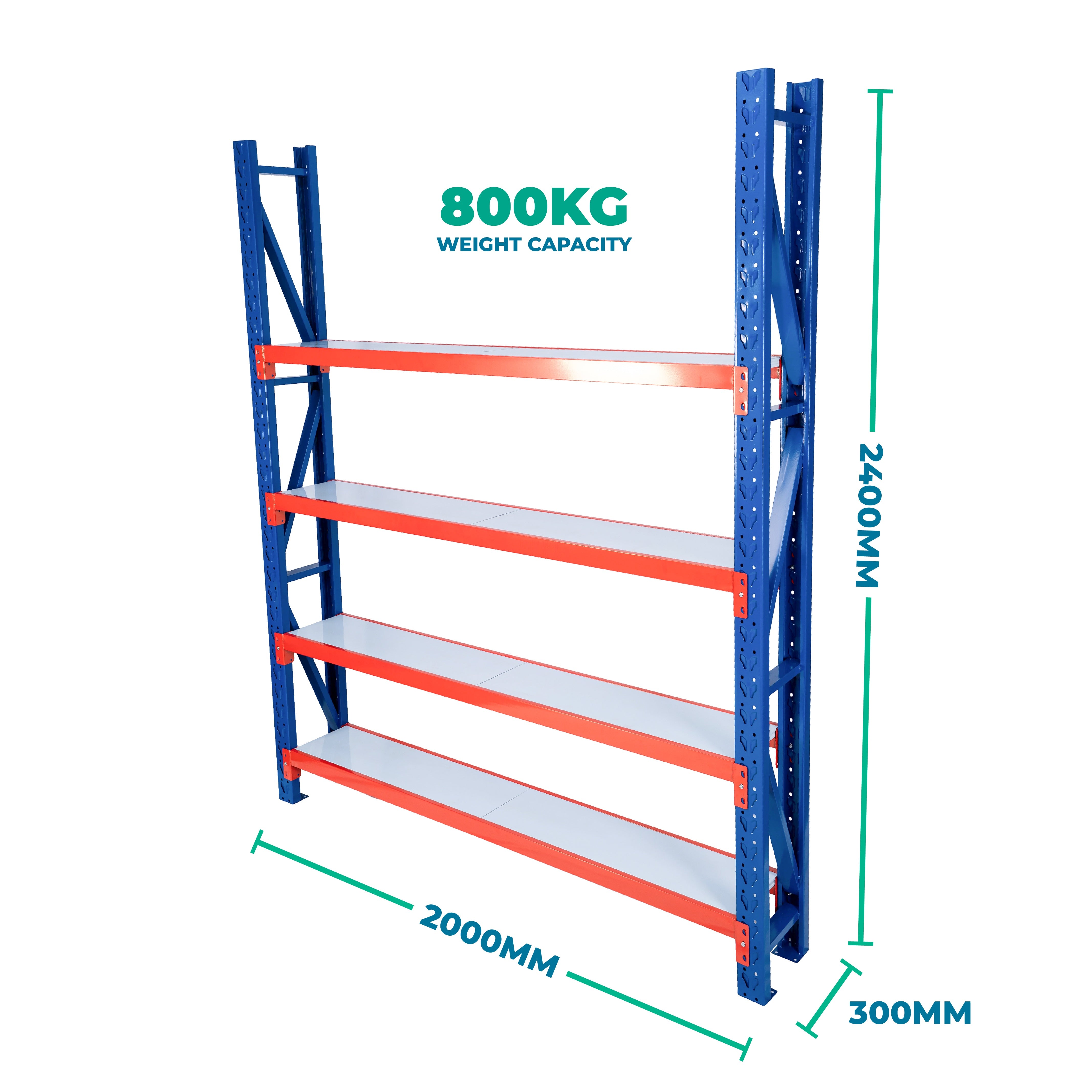 2.4m x 2.0m x 0.3m Heavy Duty Welded Steel Shelving