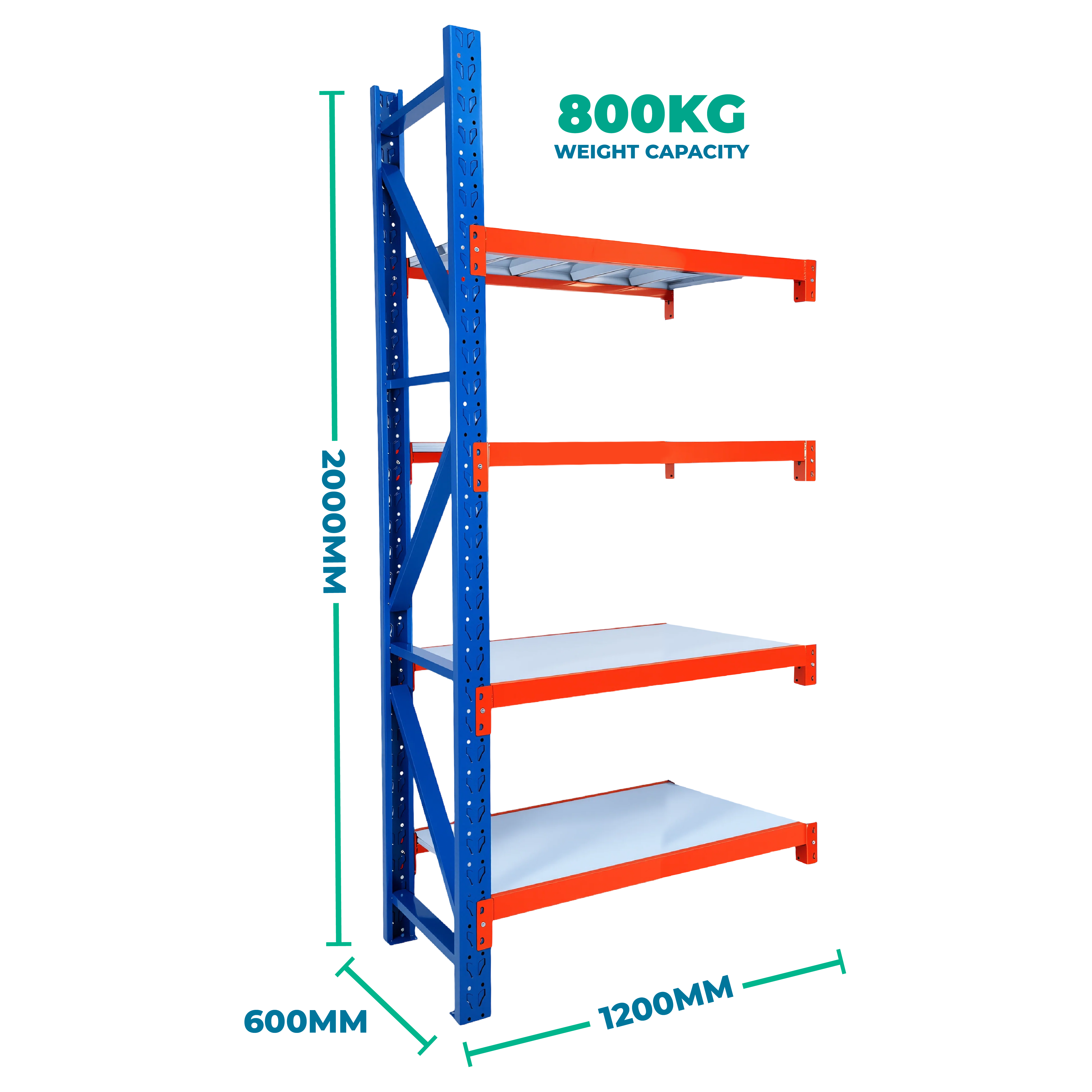 2.0m x 1.2m x 0.6m Heavy Duty Welded Steel Shelving Add-On