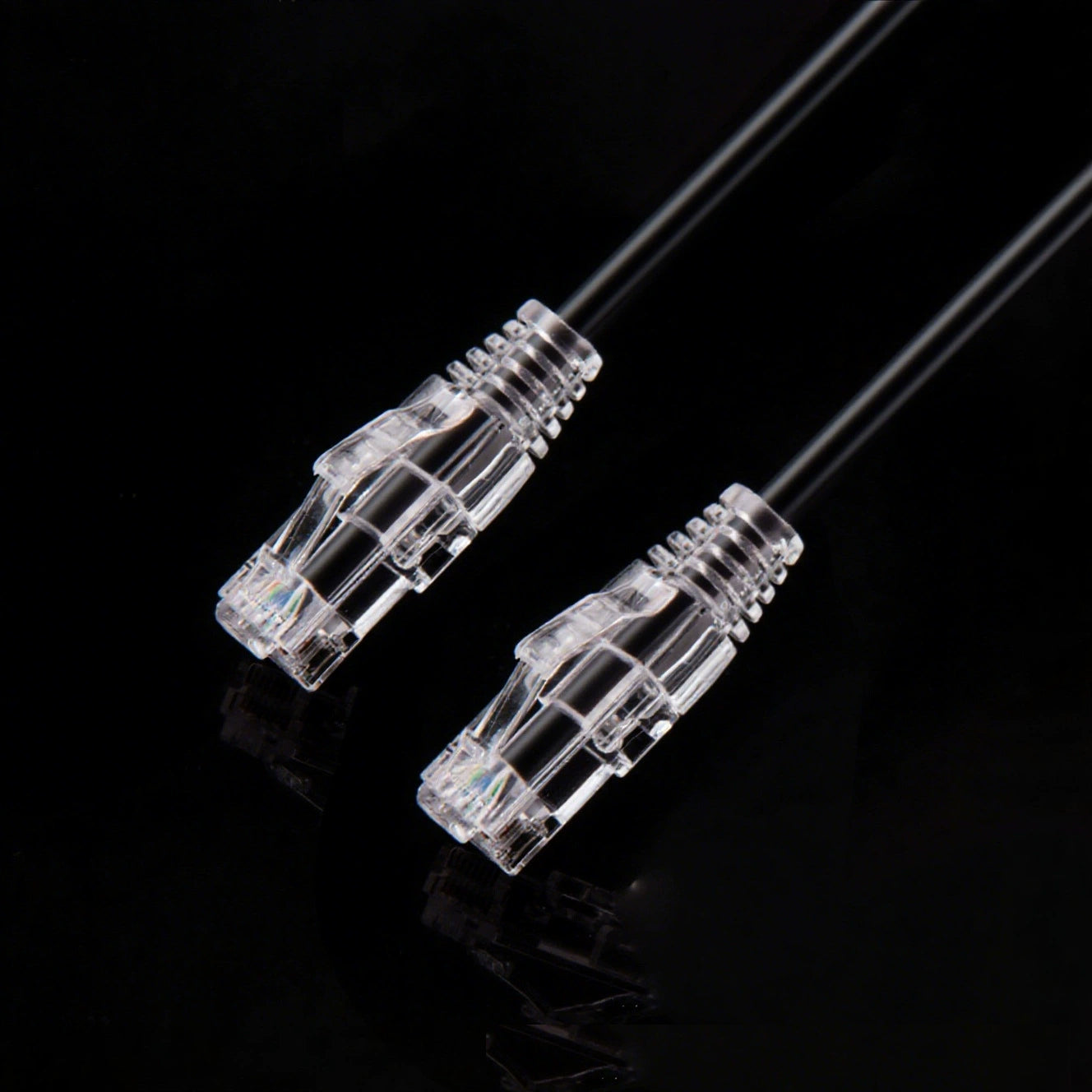 0.5M CAT6 Ultra Thin Patch Lead RJ45 Black