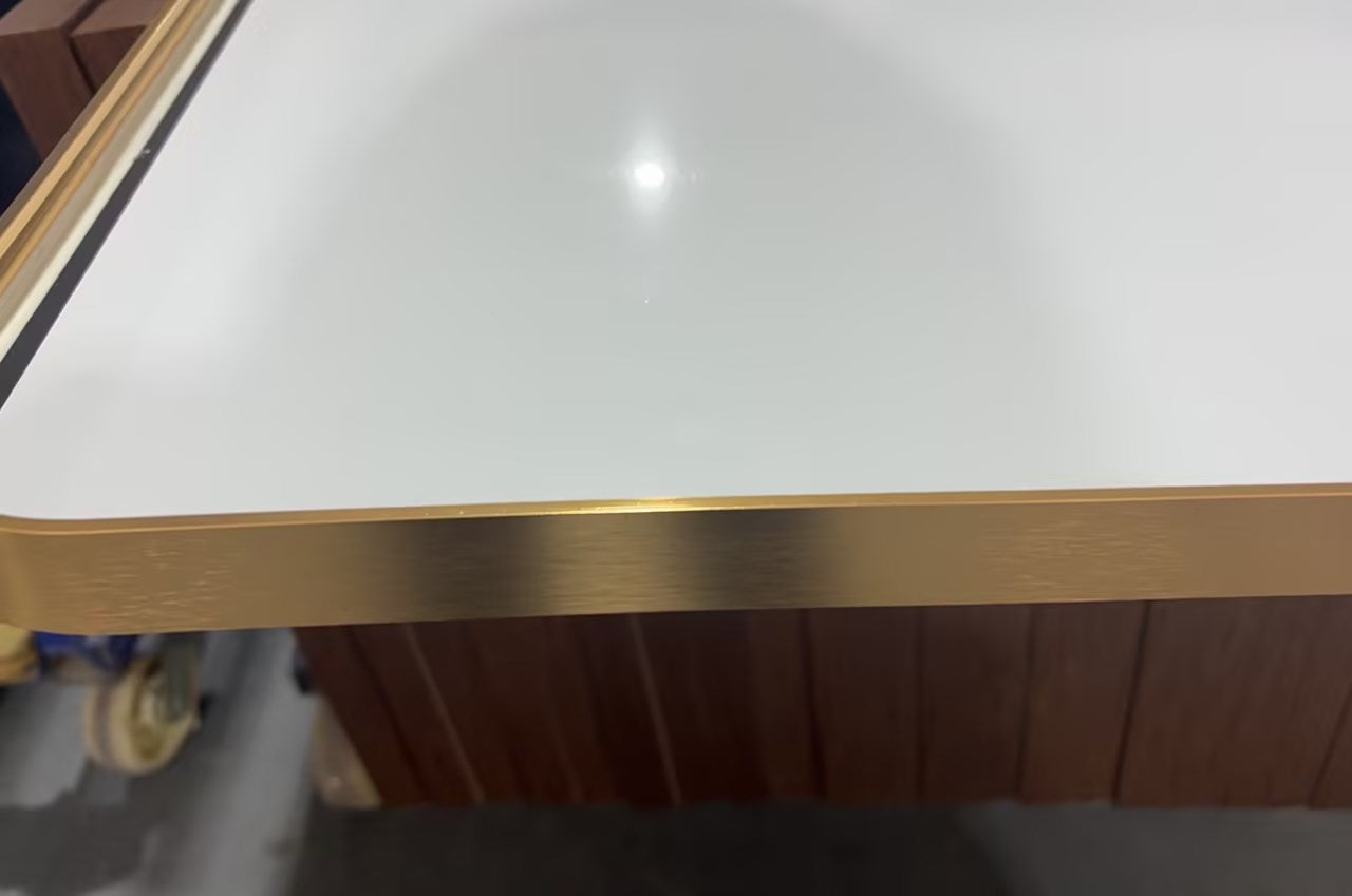 Arched Wall Mirror 80cm x 100cm Gold Aluminium Frame Modern Decorative
