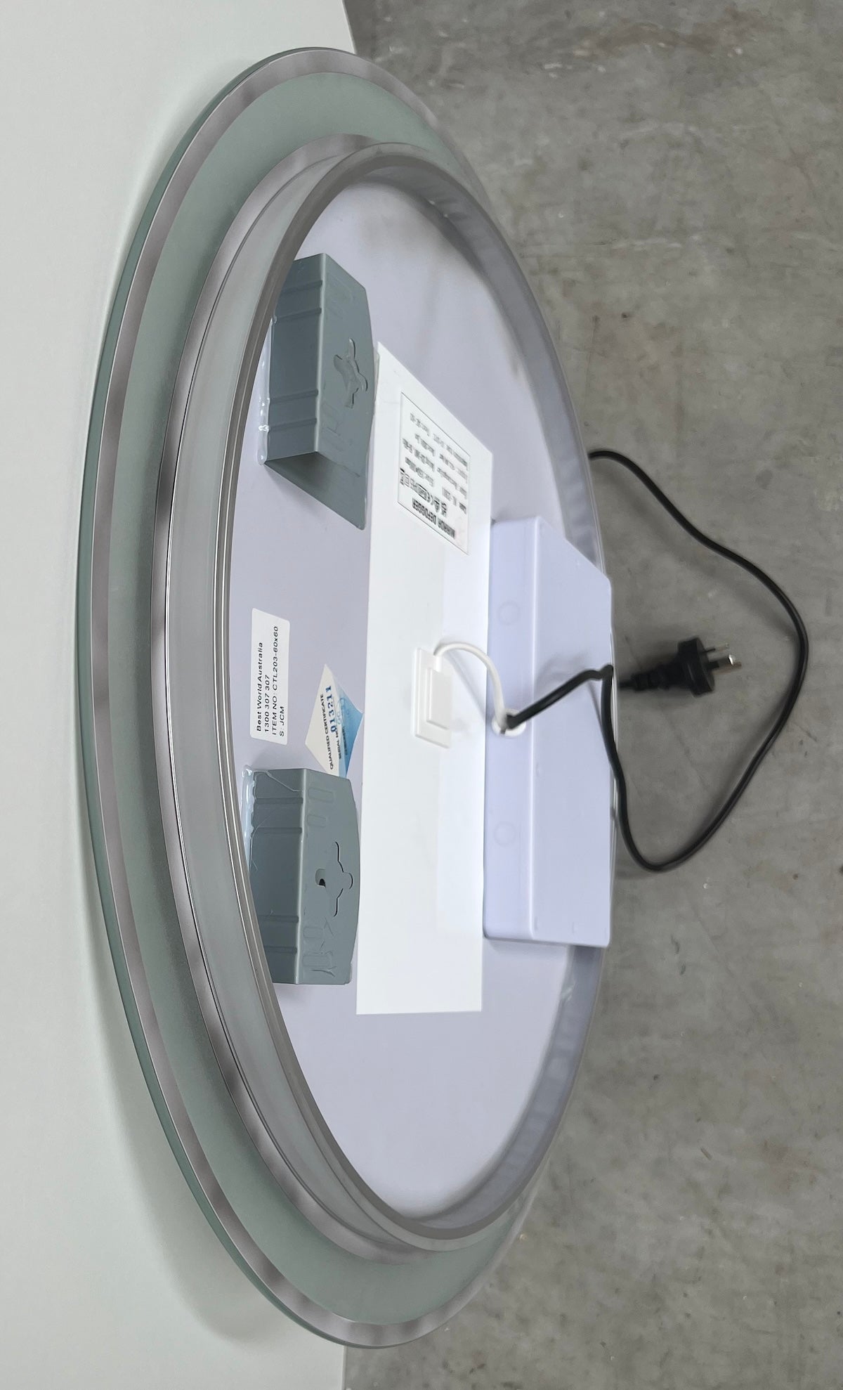 Round LED Mirror 60cm Frosted Defogger Dimmable 25mm Strip
