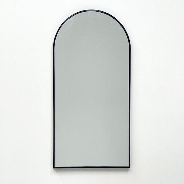 Arched Wall Mirror Black Aluminium Alloy Frame 70cm x 140cm Modern Full Body