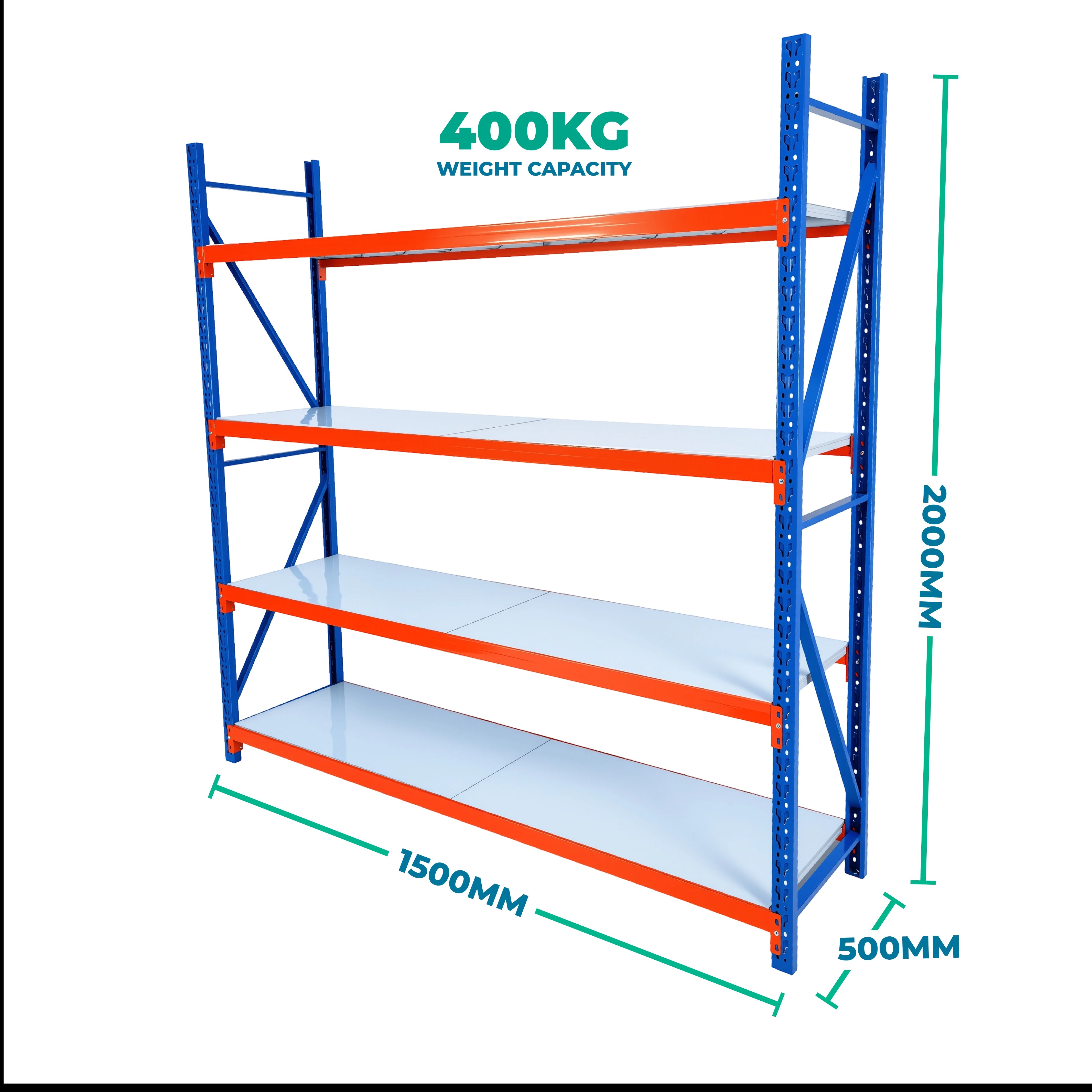 2.0m x 1.5m x 0.5m Basic Welded Steel Shelving