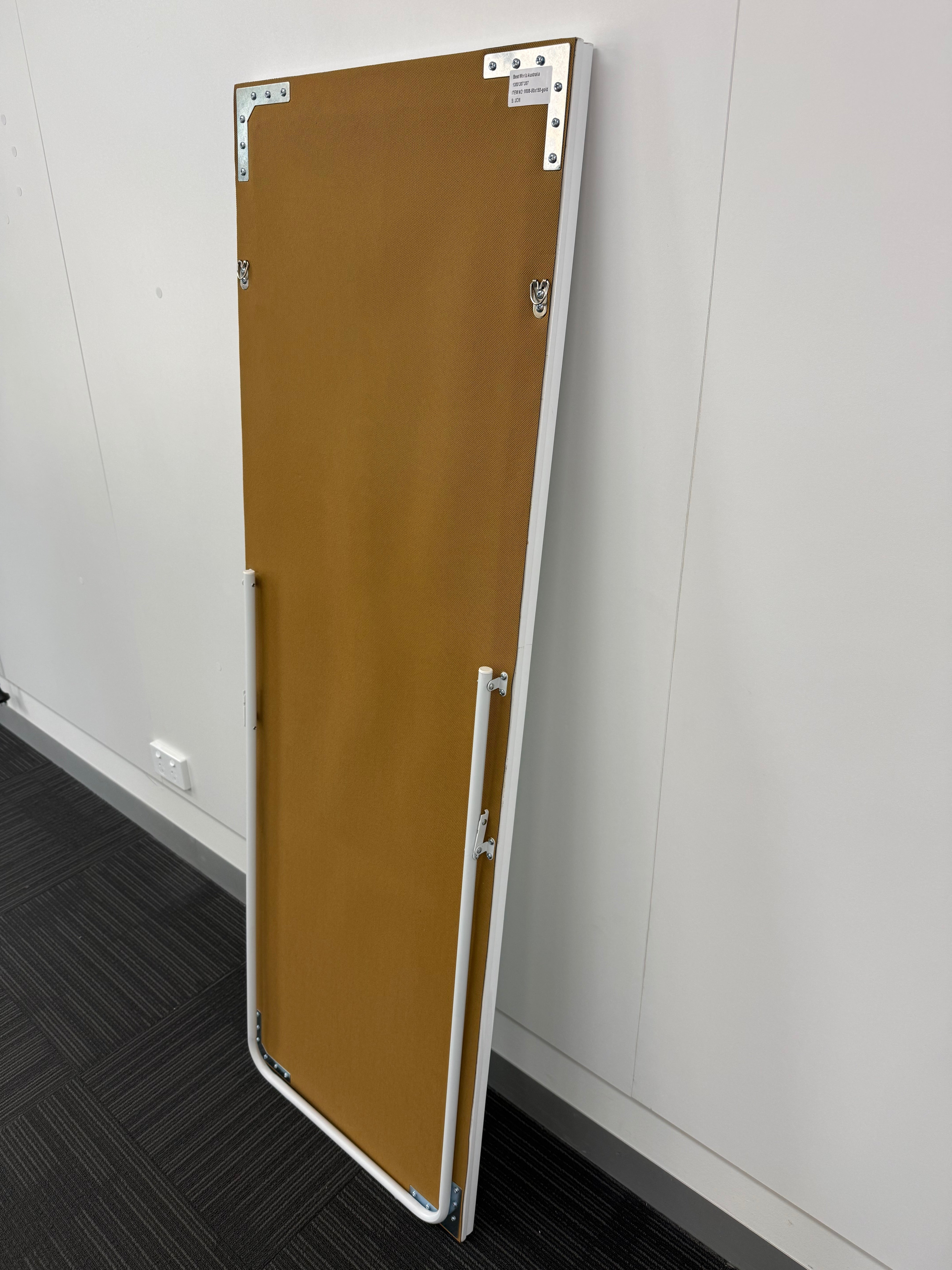 Contemporary White Wood Rectangular Full Length Mirror with Gold Accent 50cm × 150cm Freestanding Decorative Mirror