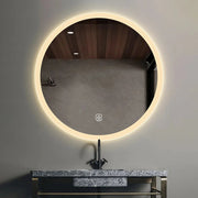 Round LED Mirror 60cm Frosted Defogger Dimmable 30mm Strip