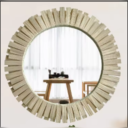 Paulownia Round Blunt Mirror 53cm Self Paint - image 1 of 6