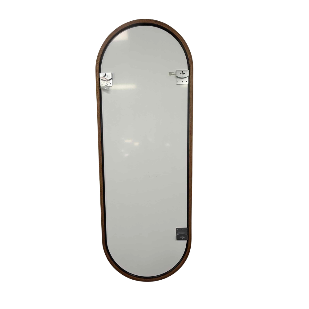 Modern Oval Walnut Wood Full Length Mirror 60cm × 168cm Decorative Wall Mounted Mirror