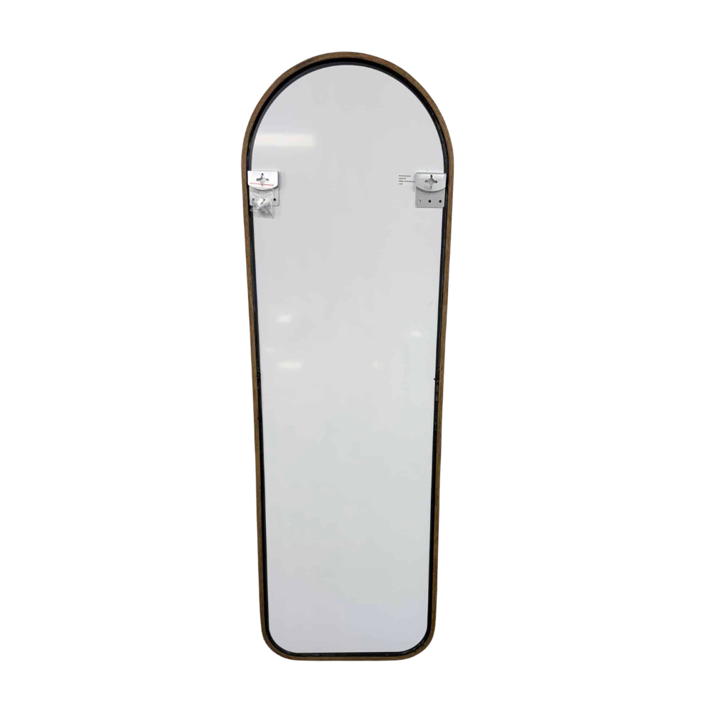Modern Arched Walnut Wood Full Length Mirror 54cm × 168cm Decorative Wall Mounted Mirror