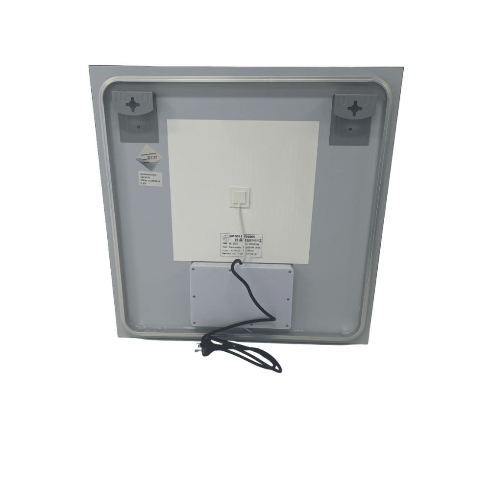 Square LED Bathroom Mirror 60cm x 60cm Frameless Backlit Straight Corner Dimmable