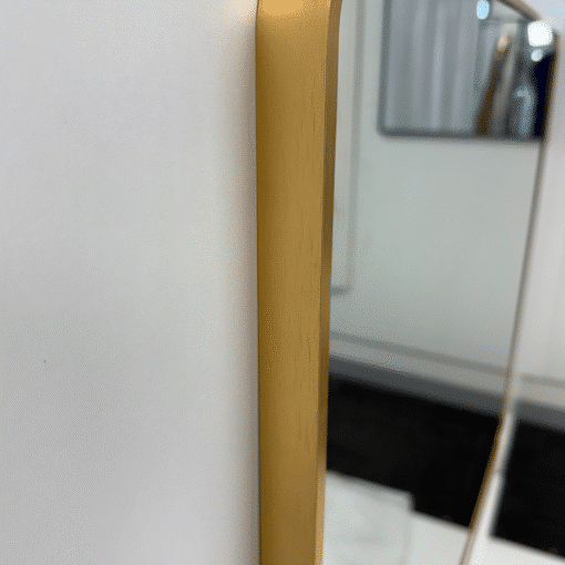 Gold Framed Rounded Edge Wall Mirror Modern Rectangular 100cm x 80cm - Image 5