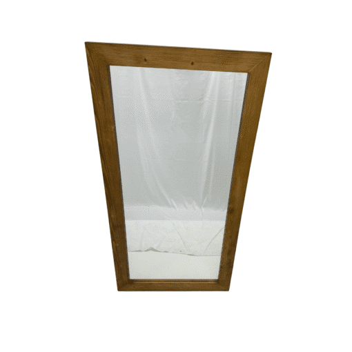 Nordic Full Length Rectangular Mirror 183cm x 91cm Yellow Brown Woodgrain Floor Mirror - Image 8