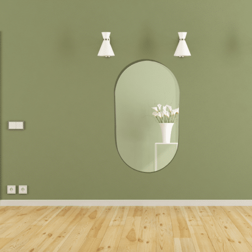 wStar Oval LED Mirror 90cm x 50cm Frameless Backlit Dimmable