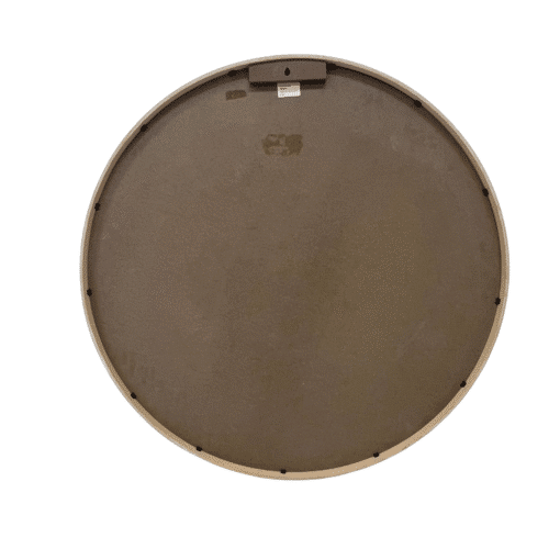 Round Solid Wood Wall Mirror 100cm Log Colour Frame Decorative  Living Room Accent - Image 2