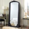 Primrose Arch Mirror 182cm x 60cm Black Wood Full Length Vintage Style