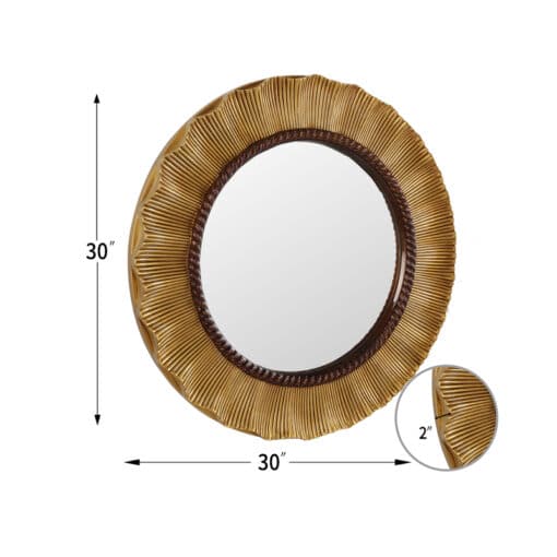 Round Cleopatra Sunburst Mirror 65cm Gold - Image 2