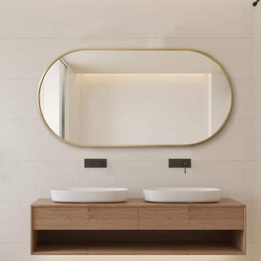 Gold Framed Oval Mirror Classic Decorative 60cm x 120cm Wall Mirror for Bedrooms, Bathrooms & Entryways - Image 5