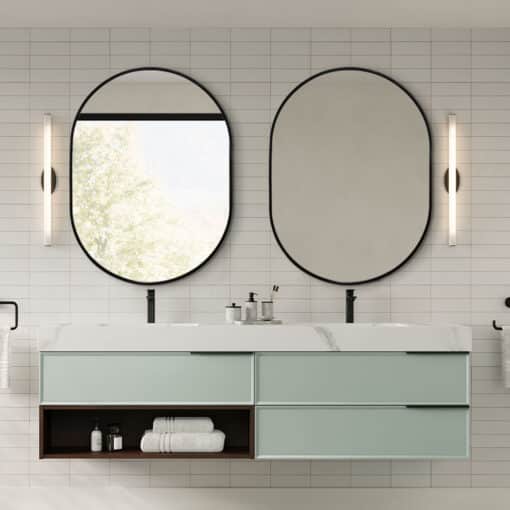 Oval Classic Wall Mirror 60cm x 80cm Black Aluminium Alloy Frame - Image 5