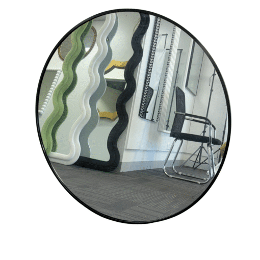 Black Framed Classic Round 80cm Decorative Wall Mirror for Living Rooms Bedrooms Bathrooms - Image 4