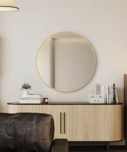 Rose Gold Framed Classic Round 60cm Decorative Wall Mirror for Living Rooms Bedrooms Bathrooms