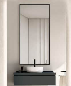 Black Framed Rectangular Wall Mirror Modern 50cm x 100cm Full-Length Mirror for Bedrooms Bathrooms Entryways