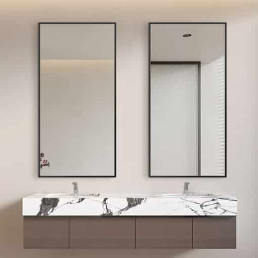 Black Framed Rectangular Wall Mirror Modern 50cm x 100cm Full-Length Mirror for Bedrooms Bathrooms Entryways - Image 5