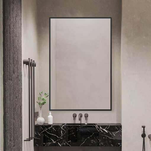 Black Framed Rectangular Wall Mirror Modern 60cm x 90cm Full-Length Mirror for Bedrooms Bathrooms Entryways - Image 2