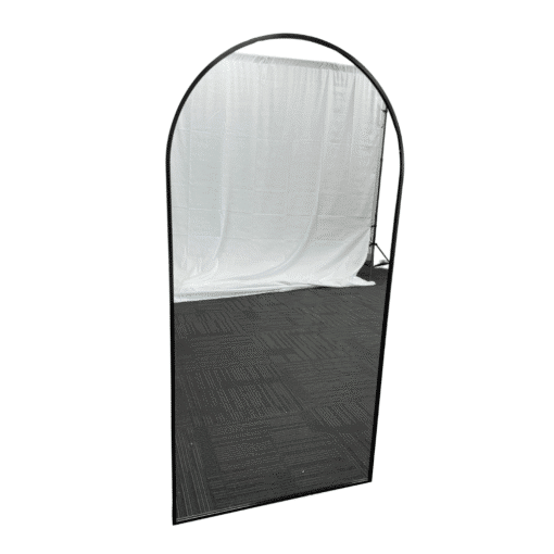 Arched Wall Mirror Black Aluminium Alloy Frame 60cm x 90cm Modern Full Body - Image 3
