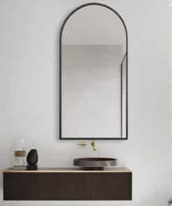 Arched Wall Mirror Black Aluminium Alloy Frame 60cm x 120cm Modern Full Body
