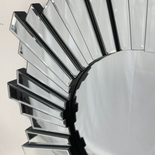 Besty Frameless Sunburst Wall Mirror 80cm Minimalist Beveled Design - Image 3