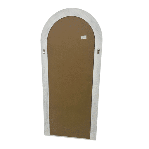 Besty Arched Wall Mirror 80cm x 180cm White Solid Wood Frame - Image 5