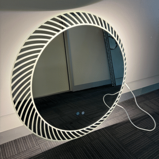 Besty Round LED Bathroom Mirror 80cm White Circa Dimmable Anti Fog Copper Free Defogger - Image 2