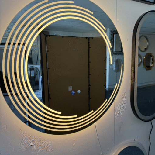 Besty Round Concentric LED Mirror 80cm x 80cm Frameless Defogger Dimmable Light - Image 4