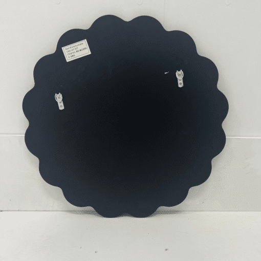 Besty Wavy Round Wall Mirror 60cm x 60cm Black MDF Frame - Image 3