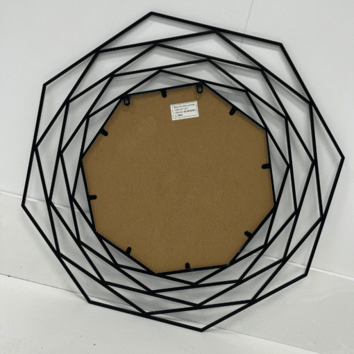 Besty Octagon Wall Mirror 87cm x 88cm Black Steel Frame - Image 2
