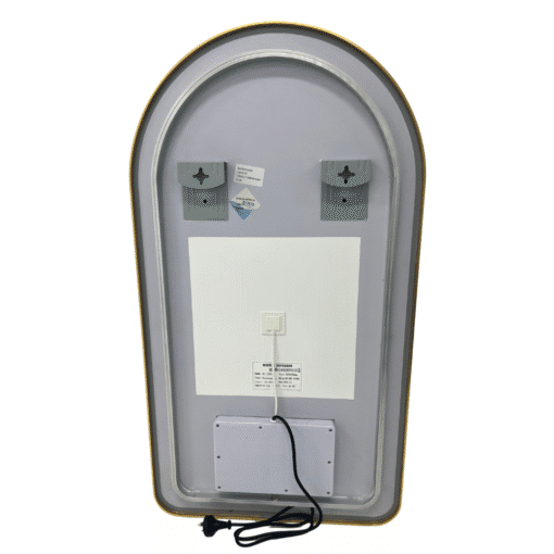 Arched LED Wall Mirror 100cm x 75cm Black Bevel Frame Backlit Dimmable Defogger - Image 12