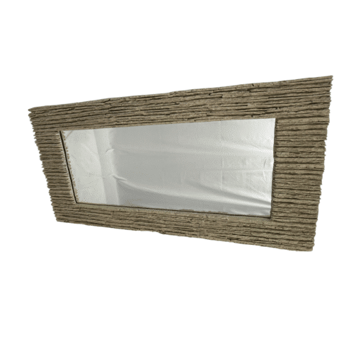 Contemporary Rectangular Wall Mirror 130cm x 64cm Grey Foam PU Frame - Image 9