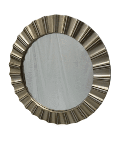 Round Modern Egypt Mirror 65cm Silver Wall Mount PU Frame Vintage Style