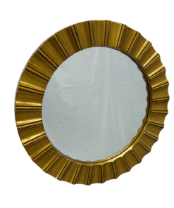 Round Modern Egypt Mirror 65cm Gold Wall Mount PU Frame Vintage Style
