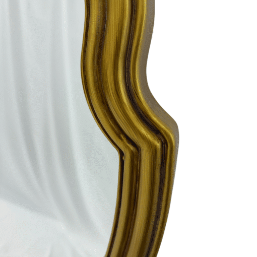 Wavy Sunburst Vintage Mirror 80cm Gold Round Wall Mount PU Frame - Image 3