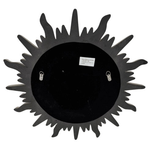 Round Vintage Sunburst Mirror 71cm Silver Wall Mount PU Frame - Image 5