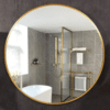 Rose Gold Framed Classic Round 60cm Decorative Wall Mirror for Living Rooms Bedrooms Bathrooms