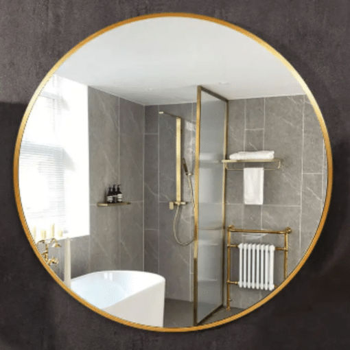 Rose Gold Framed Classic Round 60cm Decorative Wall Mirror for Living Rooms Bedrooms Bathrooms