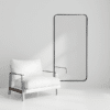 Long Rounded Modern Rectangular Wall Mirror 60cm x 120cm Black Aluminium Alloy Frame