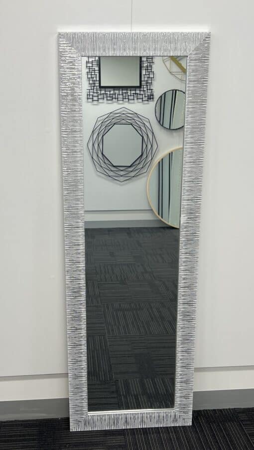 Star Modern Rectangular Mirror 152cm x 52cm Silver - Image 3