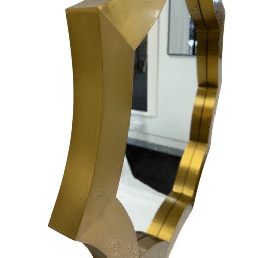 Round Gold Stainless Steel Frame 91cm Wall Mirror - Image 3